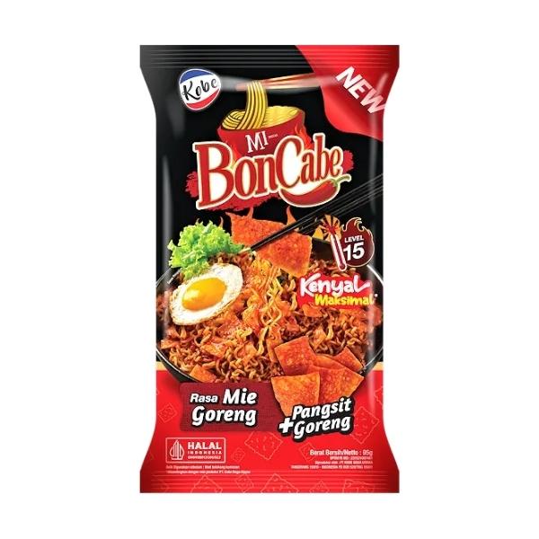 Gambar BONCABE MI INSTANT RASA MIE GORENG LEVEL 15+KULIT PANGSIT 95 GR dari Hypermart Cyberpark Kota Tangerang Tokopedia