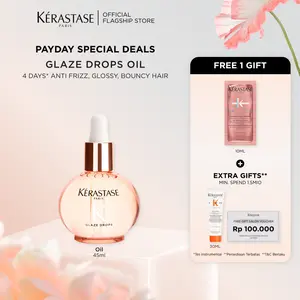 [NEW LAUNCH] Kerastase Gloss Absolu Glaze Drop Hair Oil 45ml - Hair Oil untuk Rambut Glossy dan Bouncy - Mengandung Wild Rose Oil