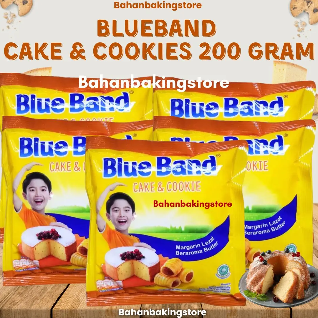 BLUEBAND CAKE & COOKIES 200 GRAM | BLUE BAND MARGARIN DENGAN AROMA BUTTER UNTUK BAKING KUE KERING KUE DAN ROTI KEMASAN SACHET 200GRAM MENTEGA BEBAS KOLESTROL