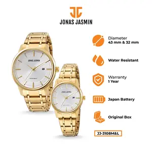 Jonas Jasmin - Jam Tangan Couple Analog JJ-3108M/JJ-3108L Watches Include Box Fullset Stainless