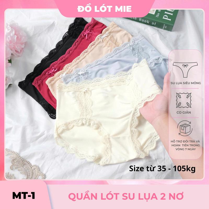 COMBO 5-10 QUẦN LÓT NỮ SU LỤA 2 NƠ, Chất su lụa loại 1 , điều hòa mặc siêu mát,…