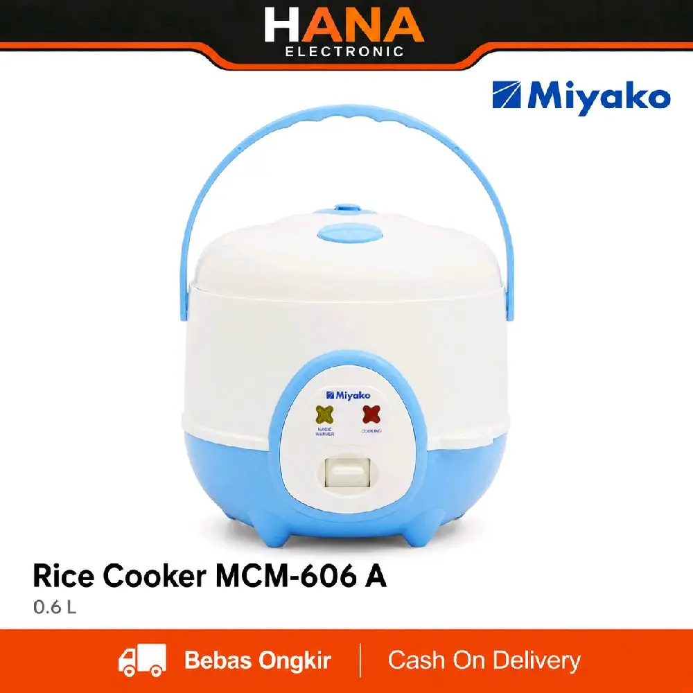 Rice Cooker Miyako MCM-606 A 0.6 Liter / Magic Com Penanak Nasi Non Stick Anti Lengket [ORIGINAL MIYAKO] Pemanas Penghangat