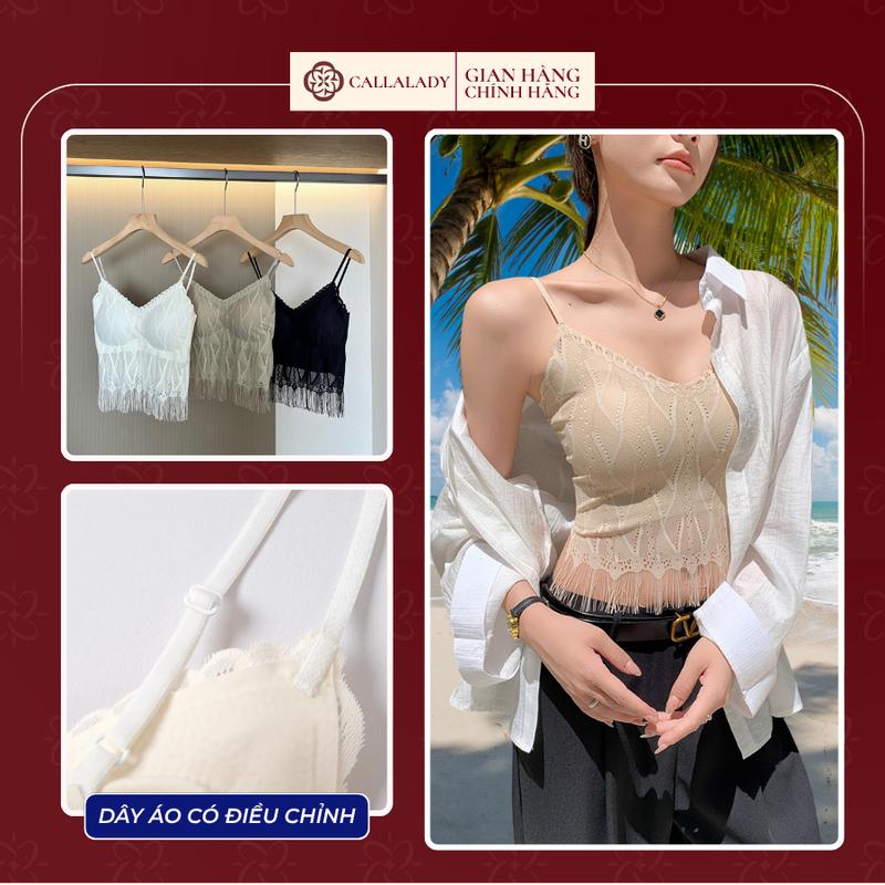 Áo bra ren nữ Callalady, áo ngực không gọng, áo 2 dây croptop mặc đi biển có mút nâng ngực sexy thoáng mát 04
