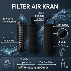 Filter Air Keran Saringan Penjernih Air Kain Tebal Selobong Penahan Air cocok untuk air PDAM dan sumur  Simple Mudah Dicuci Awet Tahan Lama Cocok Semua Keran