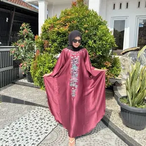 NEWW KAFTAN ASMARANDA BORDIR+PAYET MUSLIM WANITA GAMIS DRESS LEBARAN HITAM PESTA MEWAH KONDANGAN Bahan Liquid Satin Premium Muat 40-120kg