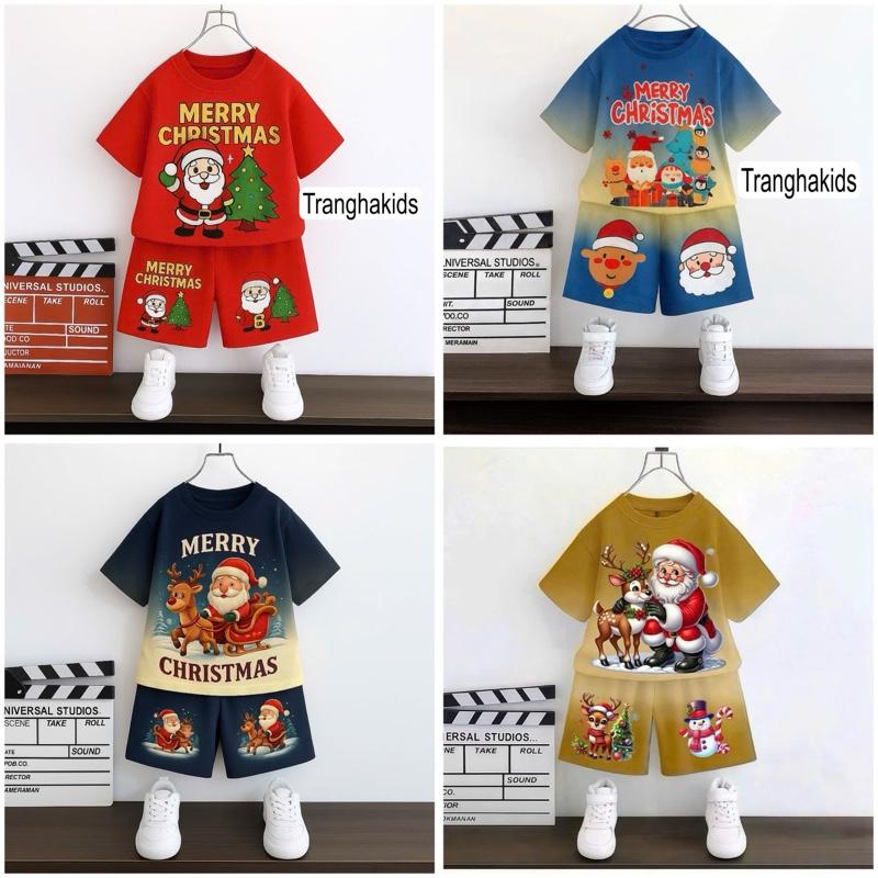 4Bộ -159k Bộ Cộc Tay Noel cho bé Trai - bé Gái. Size 10-39kg. Vải Thun Lạnh mát mịn- in 5D Ko Bong hình khi giặt máy.