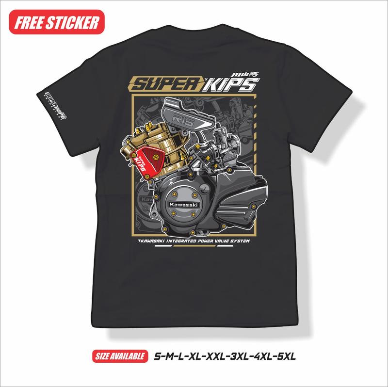 Kaos Super Kips Ninja Super Kips Enthusiast 2Stroke Ninja Combed Kain Racing Sablon Pria Tangan Anime Motor Distro Nyaman 0