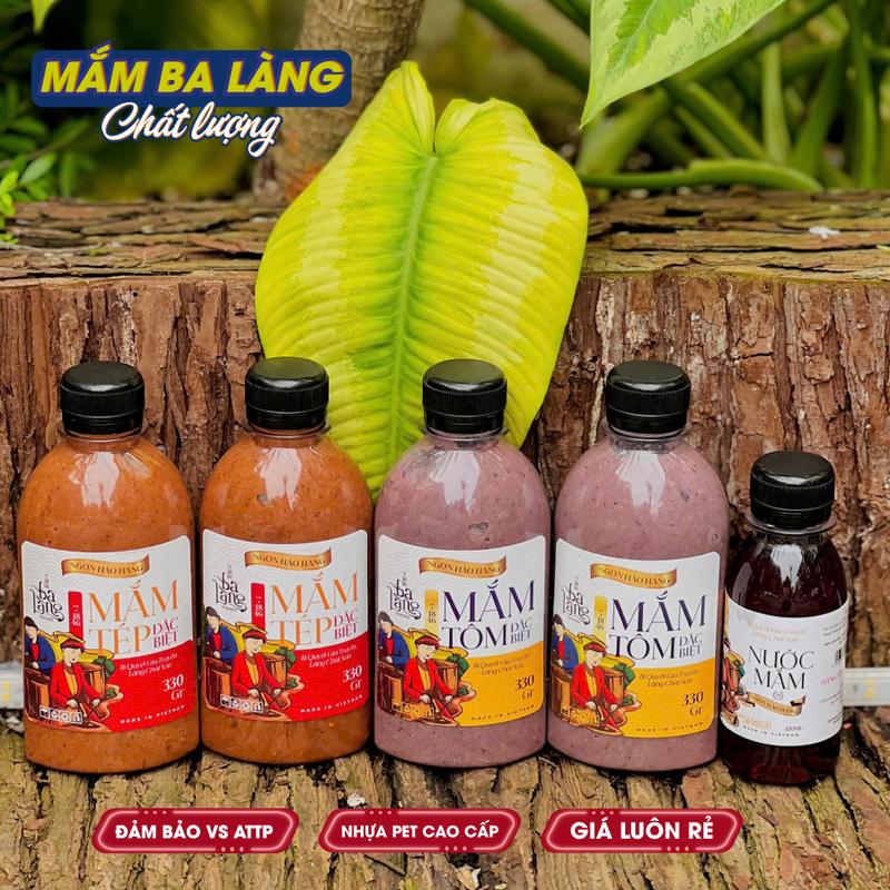 Combo Mắm Tôm Mắm Tép 330g Tặng nước mắm ủ 3 năm 120ml - Đặc Sản Ba Làng Foods