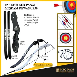 Miqdam Busur Panah Dewasa R50 Set Olahraga Outdoor