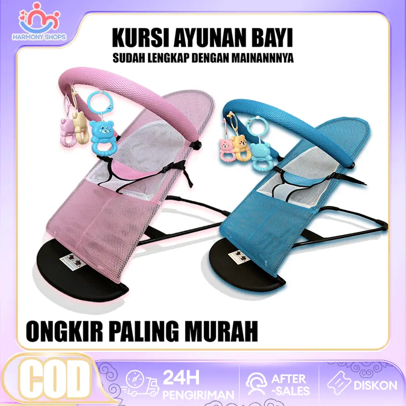 [Ready Stock] Bouncer Bayi Kursi Ayunan Bayi Lipat/ Baby bouncer Infant seat Tempat Tidur Bayi Goyang/mainan anak laki laki/ mainan anak perempuan
