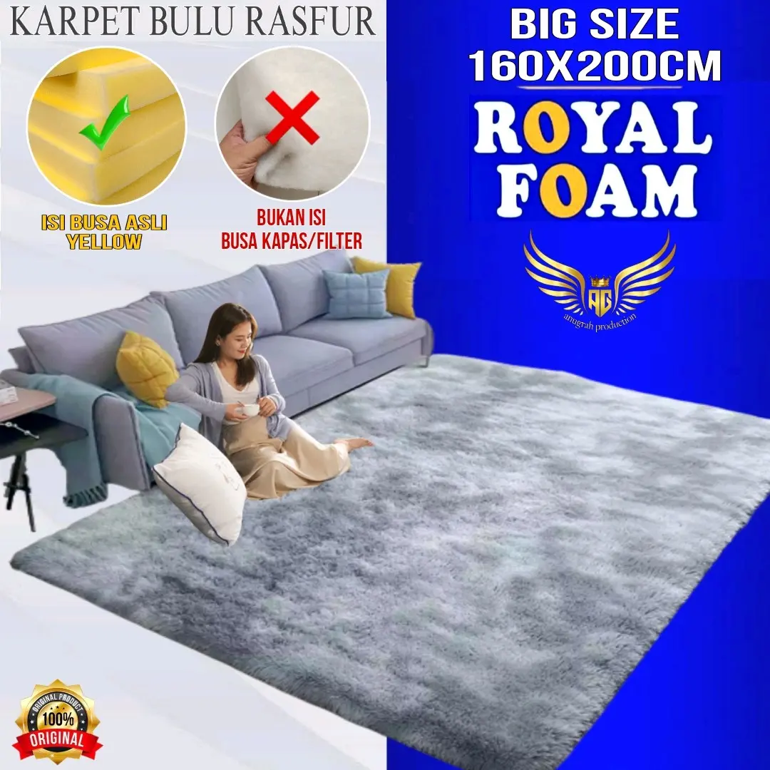 Karpet bulu rasfur uk160x200x4cm