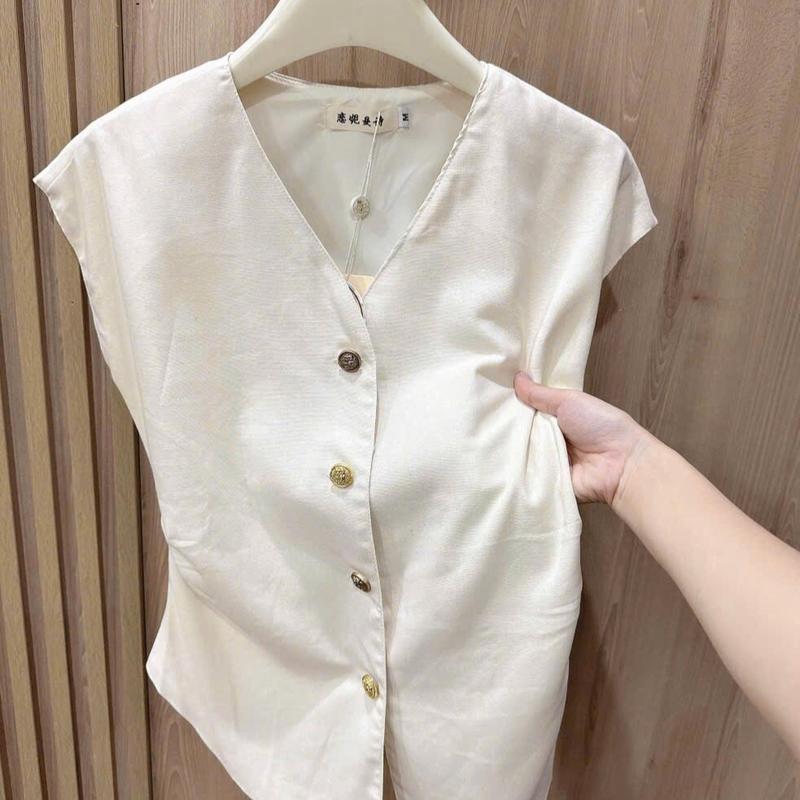 Sét bộ áo sát nách quần suông be cho nữ Top Woman 3