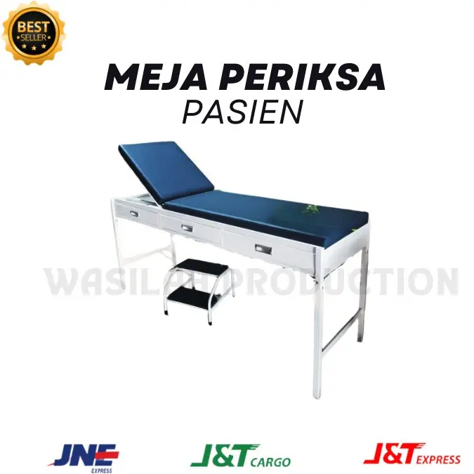 MEJA PERIKSA LACI 3 || BED PERIKSA PASIEN || TEMPAT TIDUR PASIEN - Hitam