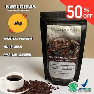 Kopi Giras Pawon 1KG dengan Rasa Unik dan Aroma Kuat - Coffee kopi  kkp sachet tersedia kemasan hitam&putih