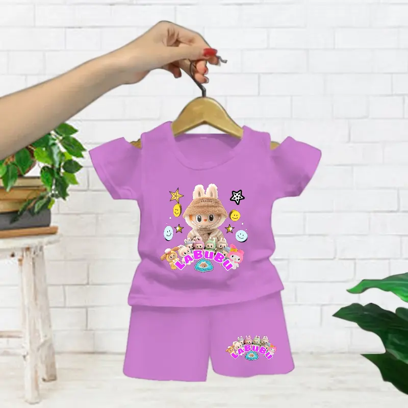 PFW Fashion - Setelan Anak SABRINA Perempuan Motif Labubu Macaron / Fashion Anak Terbaru Usia  1-4 Th 1