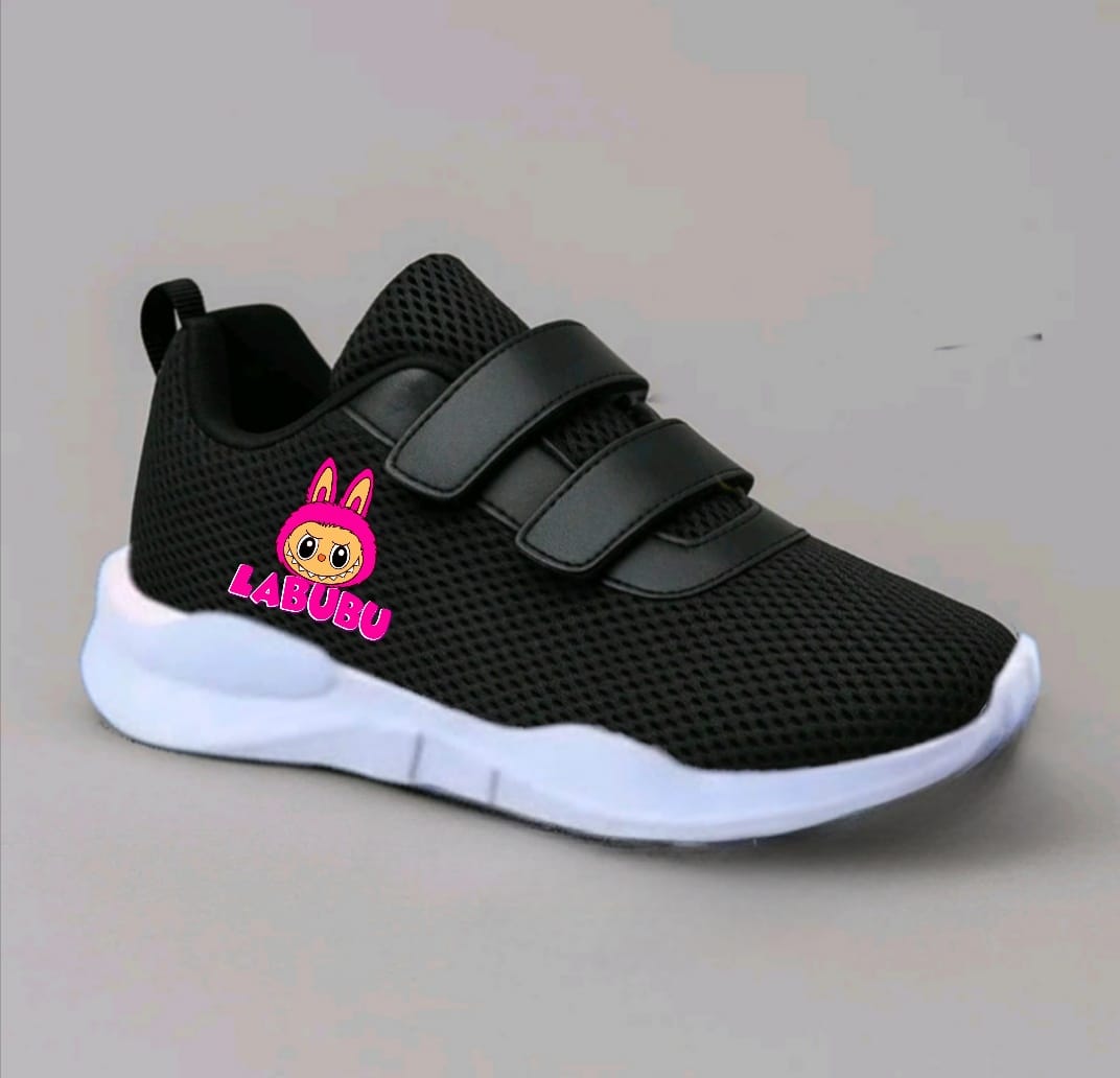 Sepatu Sneaker Anak Lucu Sneaker Sekolah SPP02 Motif Labubu Hitam Murah Trendi Berkualitas