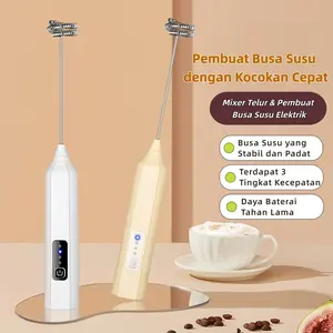 Frother Susu Elektrik, Mixer Tangan untuk Rumah Tangga, Alat Pembuat Busa Susu dan Kopi, Pengaduk Serbaguna