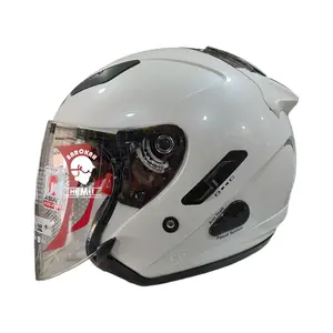 HELM KYT GALAXY FLAT R PUTIH POLOS DOUBLE VISOR