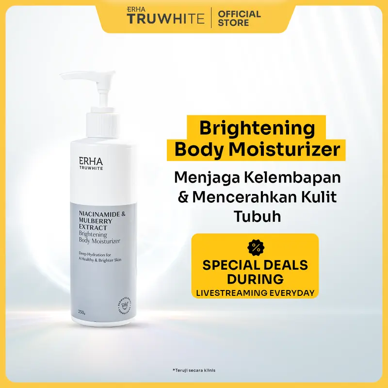 ERHA Truwhite Niacinamide & Mulberry Extract Brightening Body Moisturizer 250g - Lotion Pencerah & Pelembap Tubuh 0