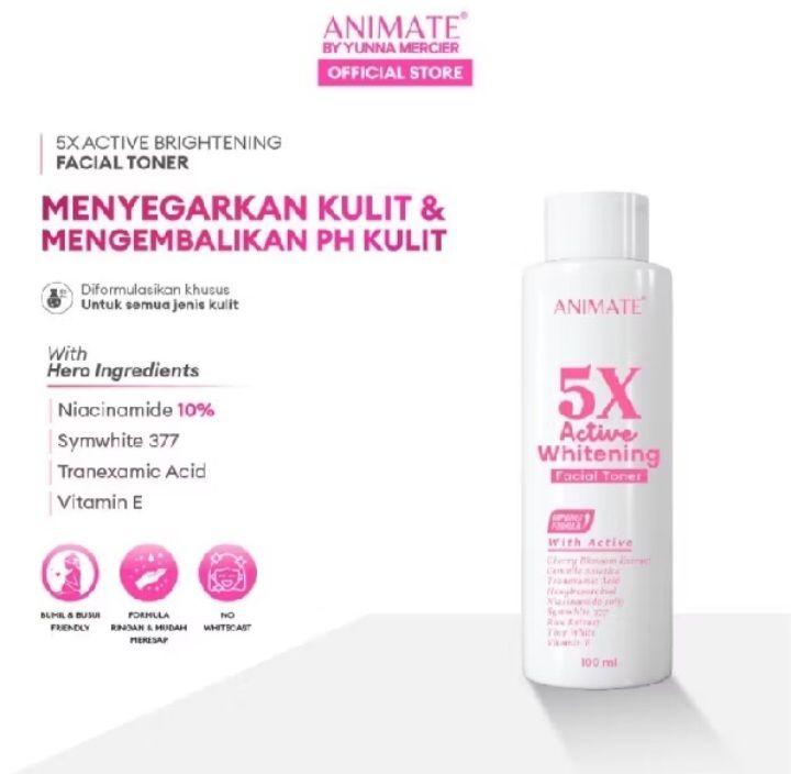 Product Introduction of Toner Wajah Animate 5x Aktif Pemutih 100ml - Acid, Mencerahkan, Aging, Hitam, Hyaluronic, Hydrating 8
