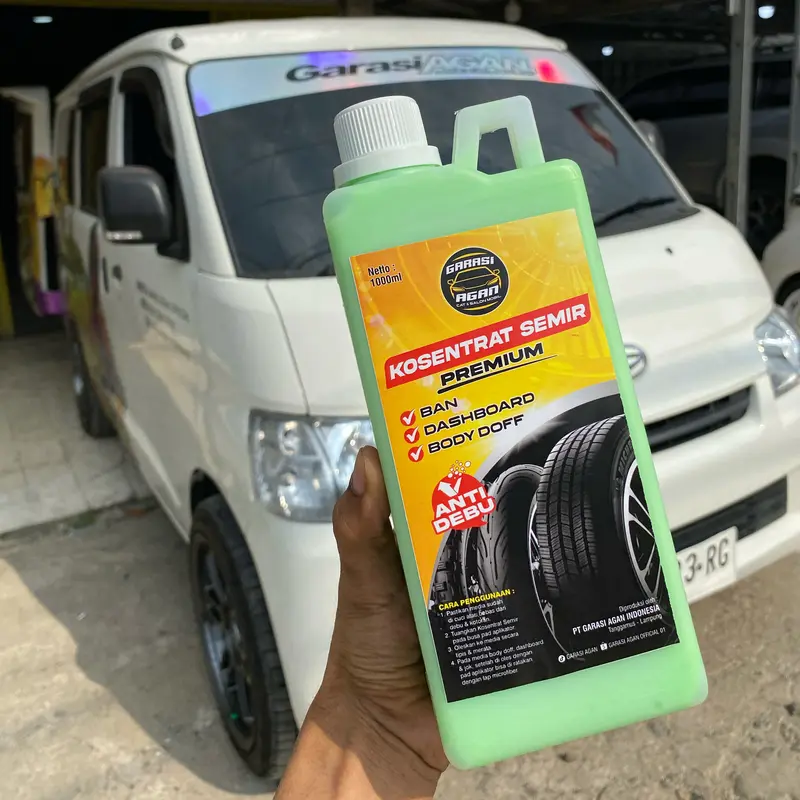 1 liter KOSENTRAT SEMIR bonus APLIKATOR / Semir ban / Semir dashboar / semir body doff Car semir Karet salon mobil aero indonesia kit penghitam motor 5
