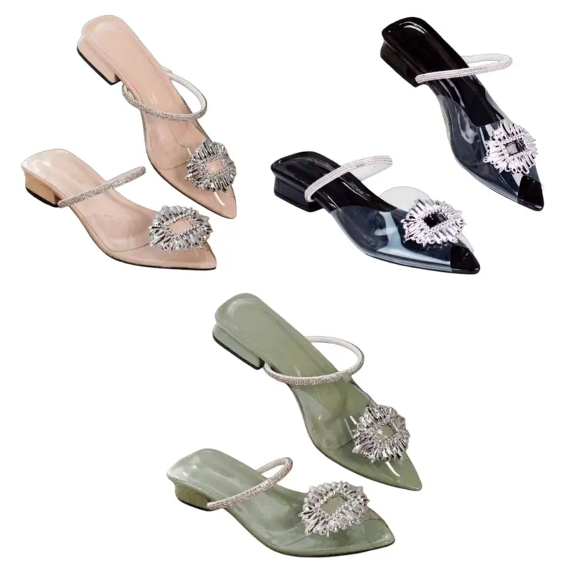 GS28 Sandal Wanita Heels Mules Flat Mika Tali Belakang A07 0