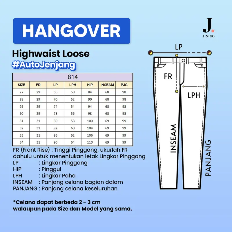 JINISO HANGOVER - 814 Loose Highwaist Celana Jeans Wanita Warna Olive 1