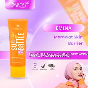 [READY STOCK] BEST SELLER Emina Sun Battle SPF 35 PA +++ 20ML Bright Glow Amino + Vit C Airy Barrier Repair