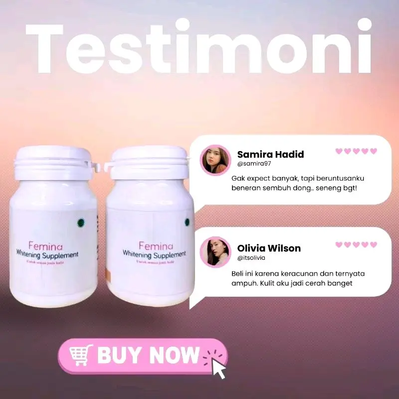 [TERLARIS] SUPLEMEN FEMINA WHITENING GLUTATHIONE | MEMUTIHKAN KULIT DAN WAJAH | MENCERAHKAN 7