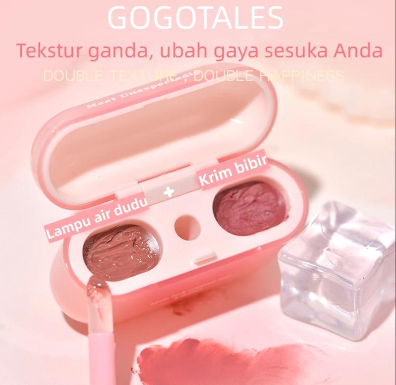 GOGOTALES double lip glaze mirror water gloss lip gloss lip mud nude color lipstick lip gloss is not easy to fade and does not stick to the cup GT621 4
