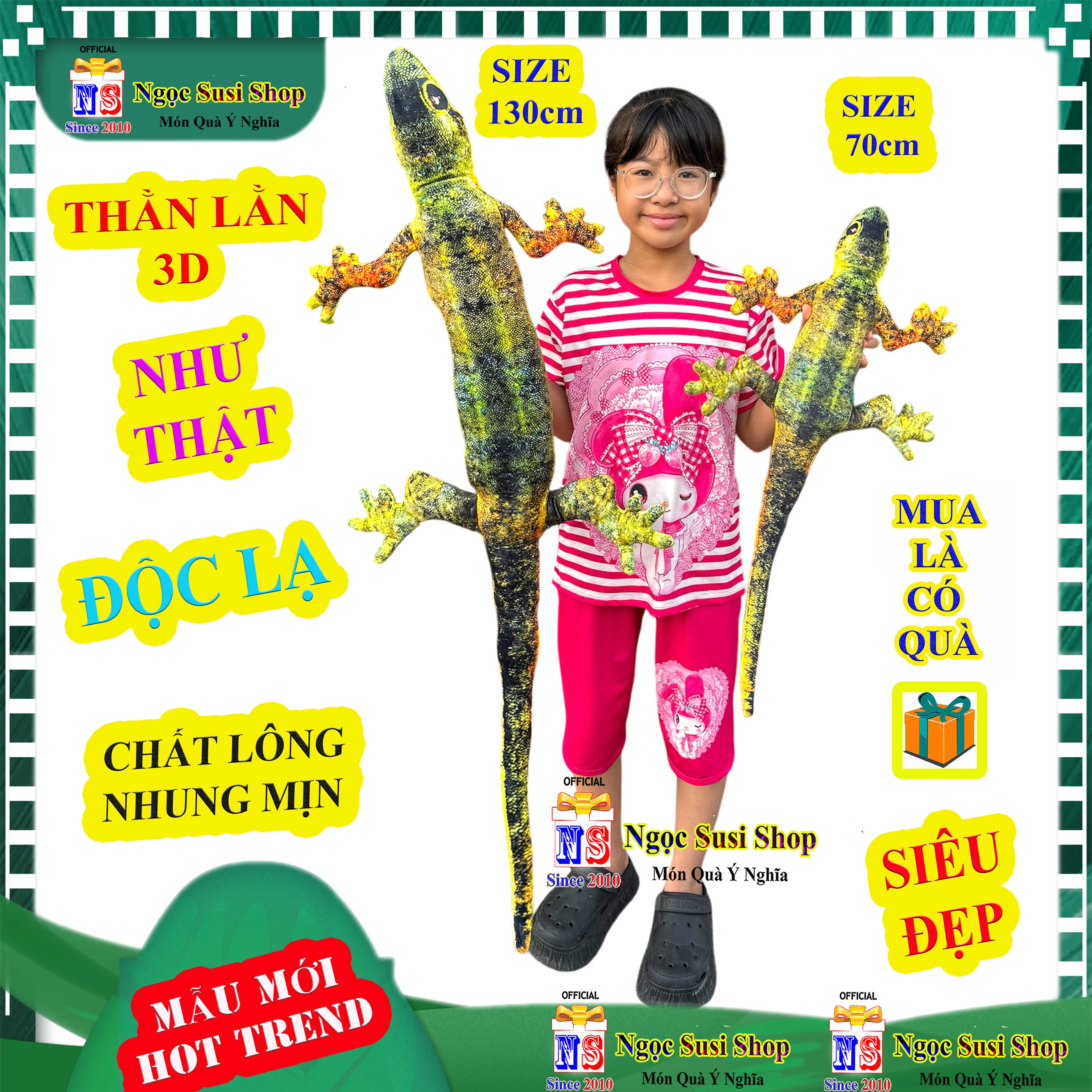 [ĐỘC LẠ] GẤU BÔNG CON THẰN LẰN THẠCH SÙNG TẮC KÈ 3D NHƯ THẬT ĐẸP NHƯ ẢNH LÀM QUÀ TẶNG - Thú Bông Thú Nhồi Bông Doll Toy Đồ Chơi voi phát nhạc NGỌC SUSI