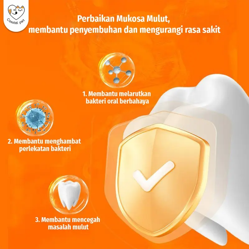 Cassiel Pet Penghilang Bau Mulut Air Liur Radang Tenggorokan Sakit Gigi Pembersih Kerak KucingAnjing 6