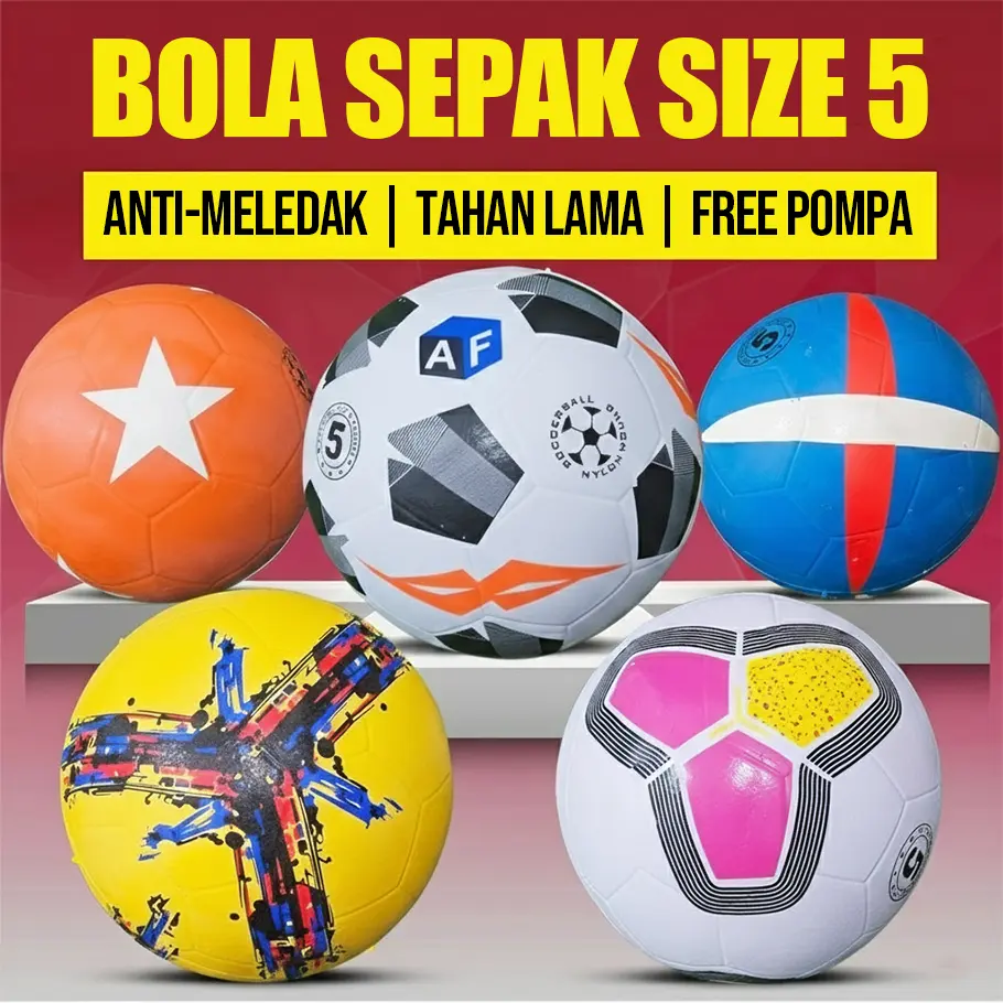 Bola Sepak Anak Size 5 XTRA POMPA Desain Eksklusif Premium Tahan Lama Ukuran Standar Warna Random
