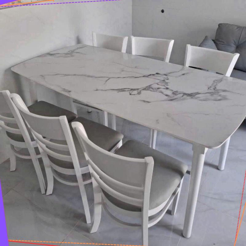 Product Introduction of Bàn Ăn Cơm Giả Đá 6 Ghế - Bộ Bàn Ăn Gia Đình 6 ghế cabin trắng - TH Ngọc Mai - BH 12 tháng 110