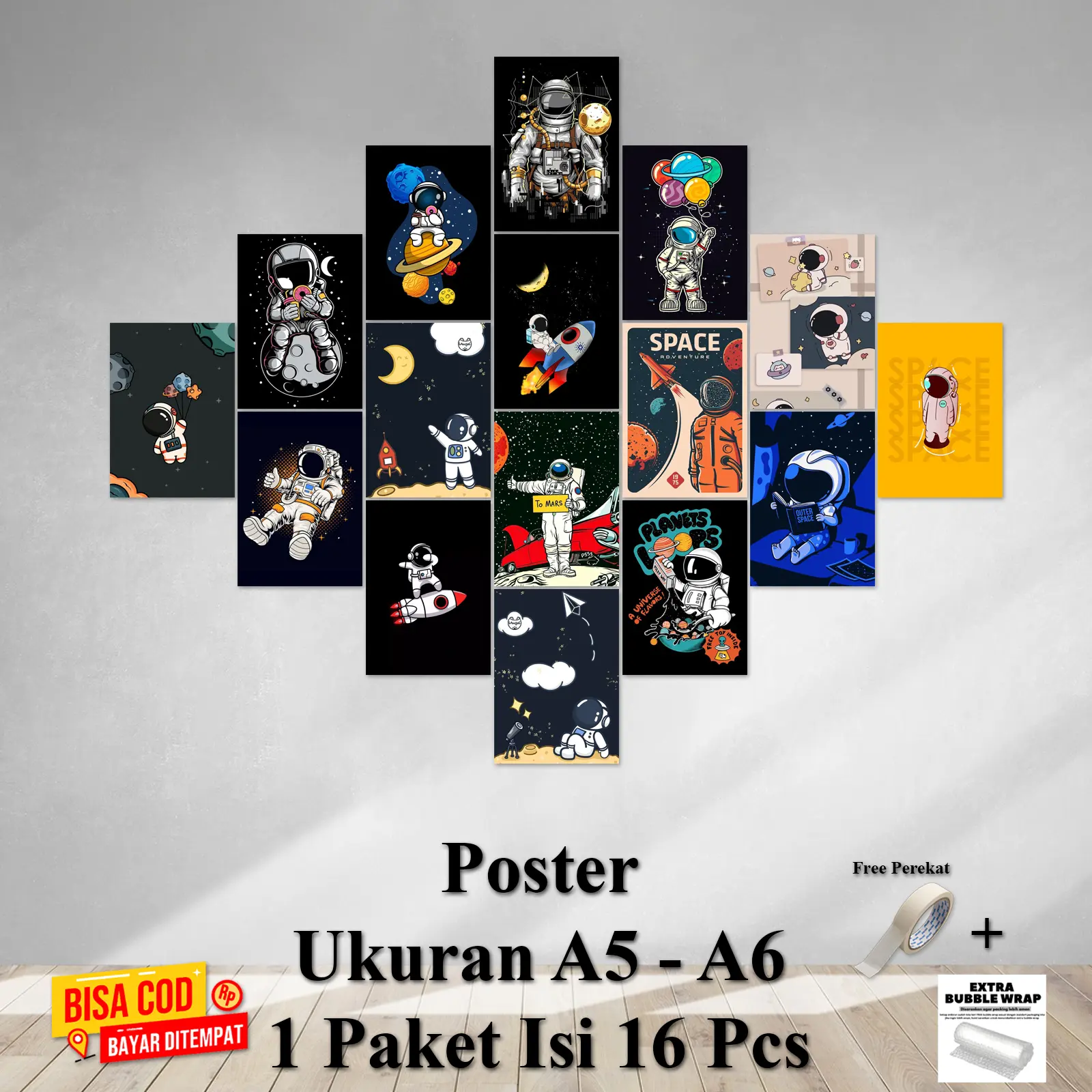 Poster Dinding Kamar Tema ASTRONOT Ukuran A5 A6 1 Paket isi 16 Pcs Hiasan Dinding Kamar Dekorasi Kamar Cetak Foto Walldecor Bisa Bayar ditempat COD Kertas
