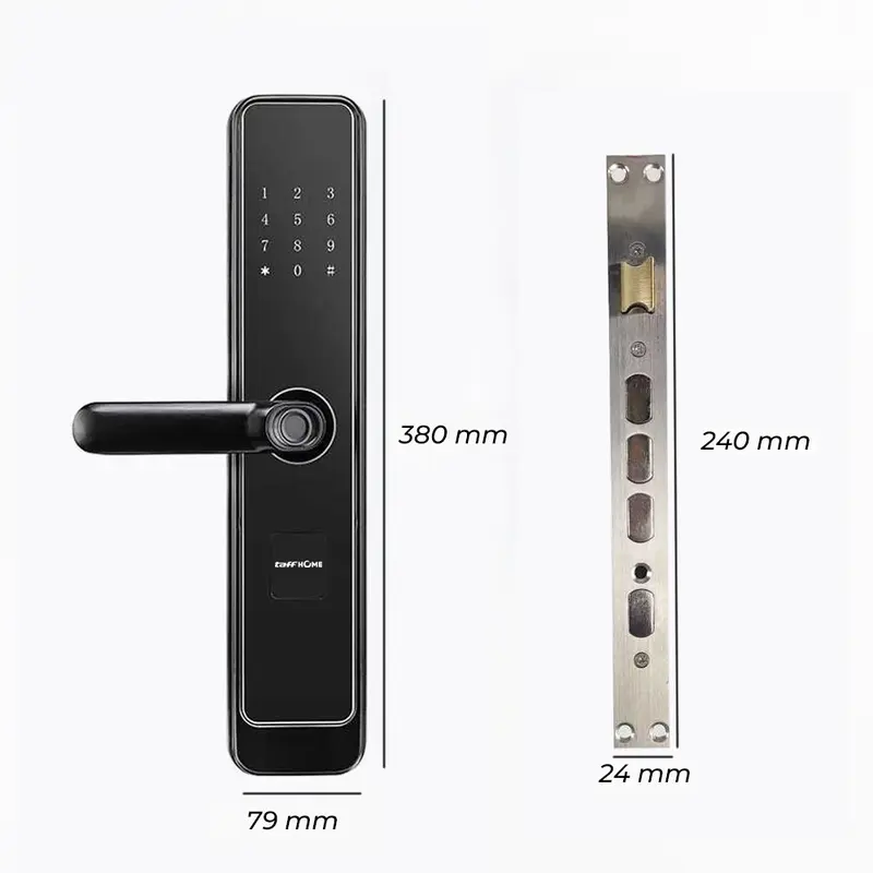 TaffHOME Smart Door Lock Fingerprint Password Card RFID Alarm - XR24 - Black 4