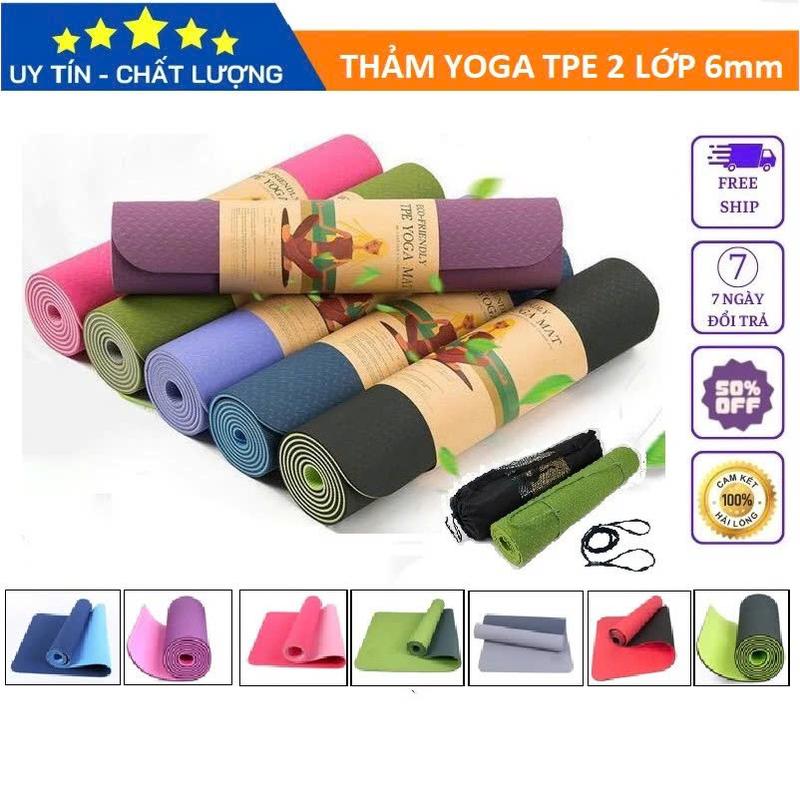 Thảm tập YOGA, Thảm tập thể dục tại nhà cao cấp 6mm - Thảm tập yoga chống…