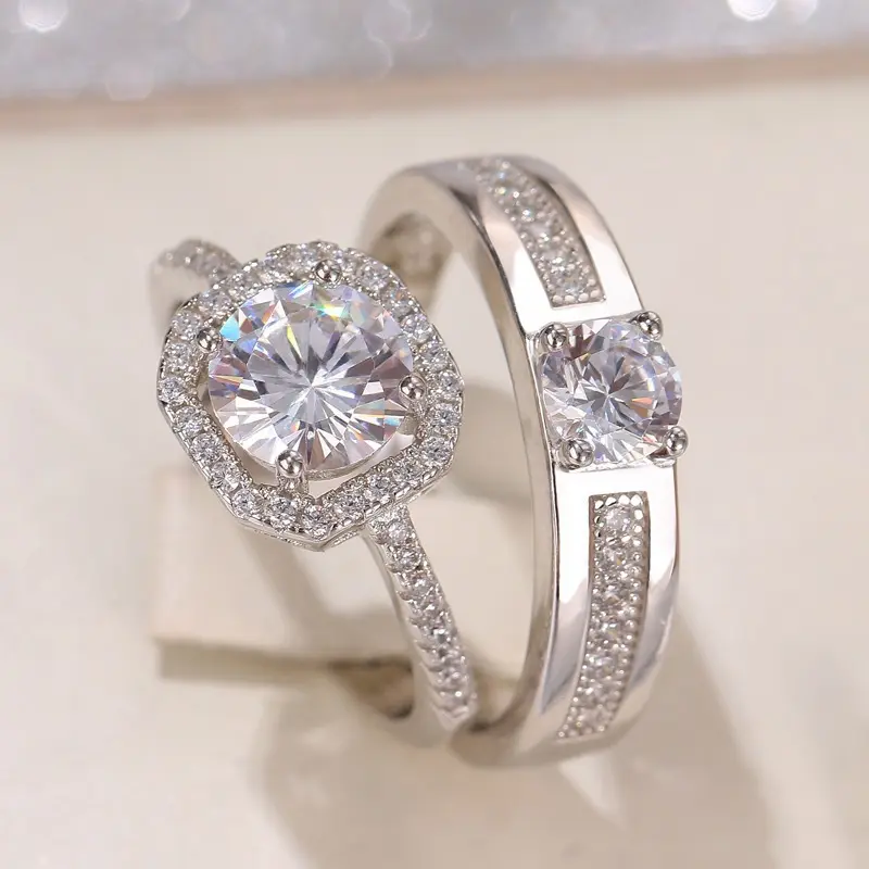 Cincin Wanita Pasangan Bianca Titanium Silver Adjustable Hadiah Elegan Aksesoris  Rings Aksesoris Perhiasan 2