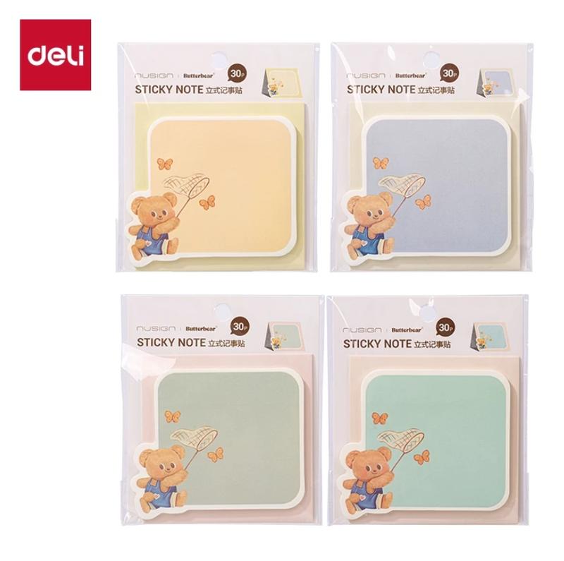  Giấy Note Giấy Ghi Chú ButterBear x Deli 30 Tờ - Giấy Nhớ Hình Gấu Dễ Thương Đánh Dấu Tiện Lợi Cho Học Sinh Sinh Viên 
