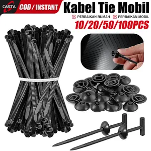 CASTA 10/20/50/100PCS Tali Kabel Plastik Universal Nylon Self Locking, Kuat & Tahan Cuaca, Cocok untuk Bemper Mobil, Bagasi, Rumah dan Bengkel