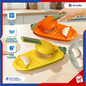 Cetakan Press Kulit Pangsit 2 In 1 Alat Pembuat Pastel Dumpling Plastik Praktis Anti Lengket Multifungsi Kitchenware
