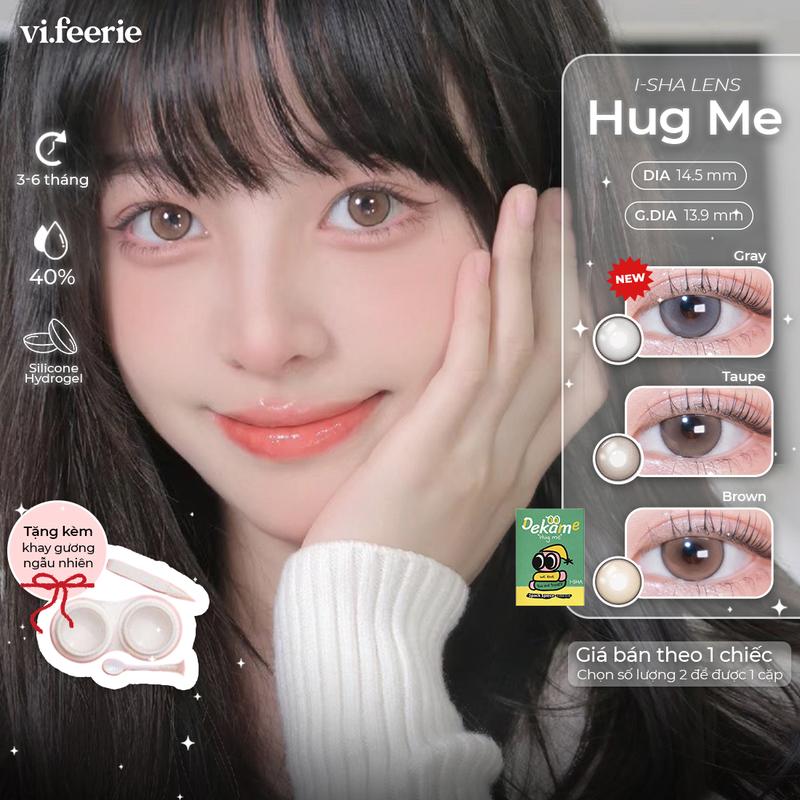 I-SHA Kính áp tròng lens nâu hack mắt to tròn trong trẻo 6 tháng Dekame Hug Me @VF Lens