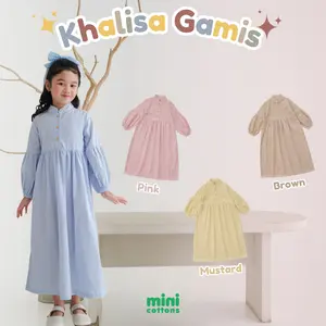 Minicottons Dress Gamis Khalisa Salur Striped Anak Perempuan 3-12 Tahun