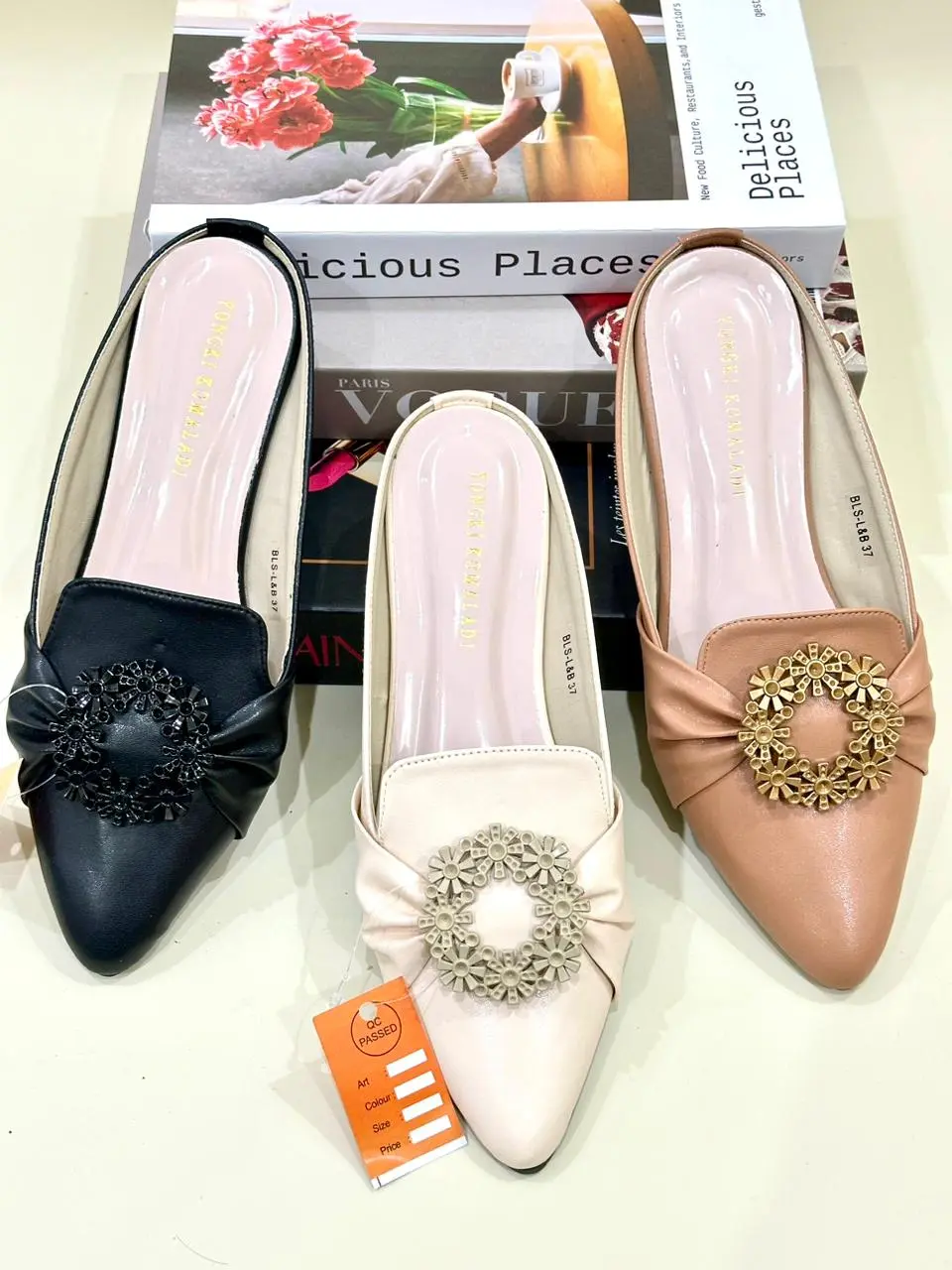 Sandal Wanita Mules Kekinian Termurah/heels 3 cm  KY BUNGA Shoes
