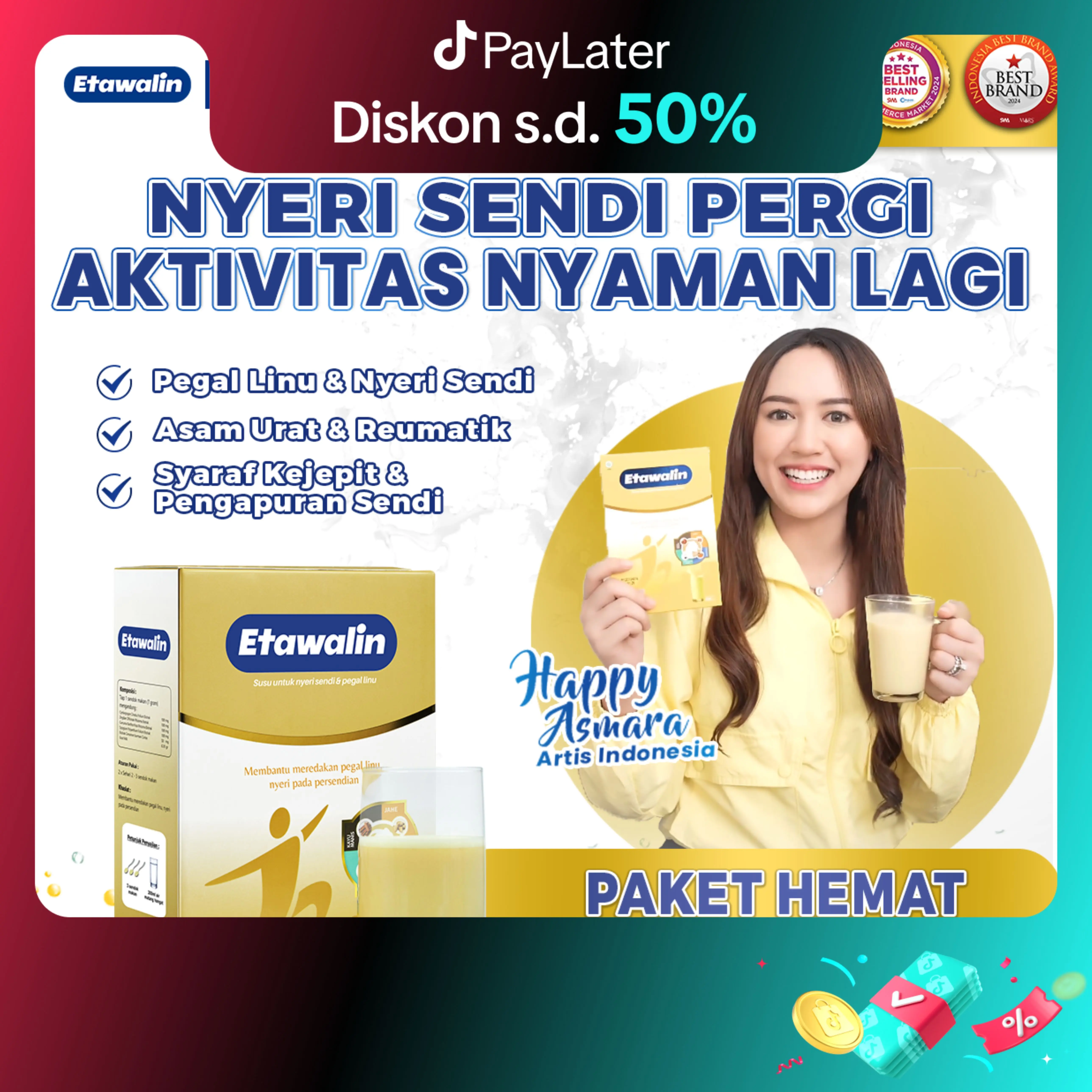 SUSU ETAWALIN - BANTU MASALAH TULANG & SENDI | 200 GRAM [BPOM] | BISA COD  [minuman berkhasiat yang terbuat dari susu kambing etawa dipadukan dengan Rempah pilihan, rendah lemak, tinggi kalsium, dan pasti bermanfaat buat tulang sendi] Drink Milk Bubuk