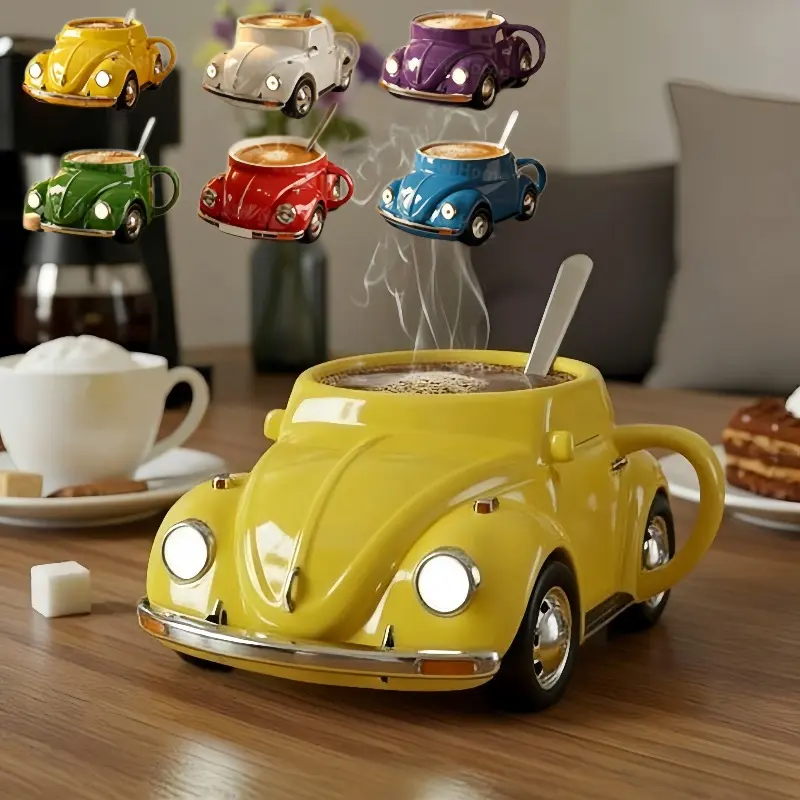 Mug Stainless Steel Food Grade / Gelas Mug Bentuk Mobil Vintage / Sebagai Mug Kopi / Minuman Panas / Hadiah Yang Unik / Hiasan Meja Yang Keren