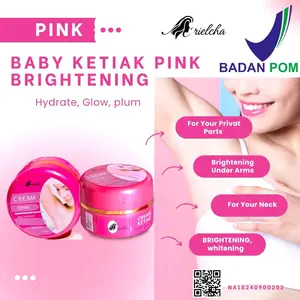 BPOM COD 3 PCS BABY PINK KETIAK WHITE CREAM PEMUTIH KETIAK  WHITENING DEODORANT DRY