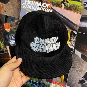 PROMO 80 % - Topi Pria Rope hat Corduroy Nino Grafitty Full Black