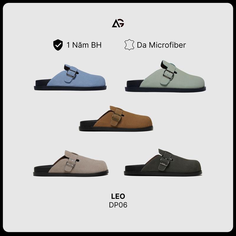Dép nam nữ Birken da micofiber cao cấp LEO slip-on Sandals thiết kế độc quyền August bảo hành 12 tháng DP06