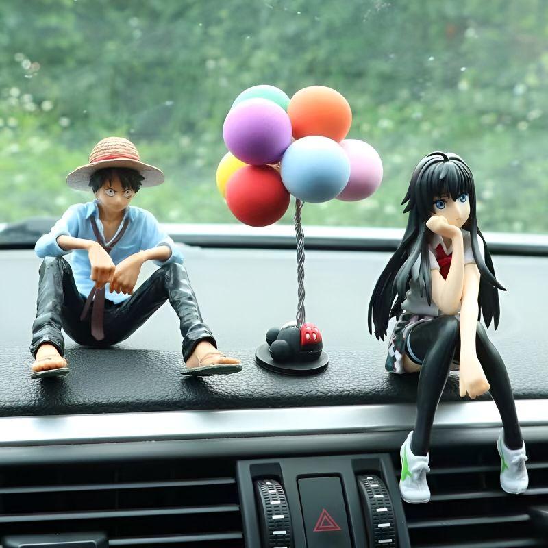 Action Figure One Piece Pajangan Dashboard Mobil Motif Luffy & Snow Yukino Toy Premium ABS Tokoh Aksi Keren PVC Berkualitas Karakter Anime Hits Finishing Sempurna Anti Kusam Include Double Tape 3M